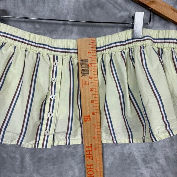 Anthropologie Strapless Crop Boxer Top and Skirt Set XL Green Striped Beachy - Picture 16 of 16